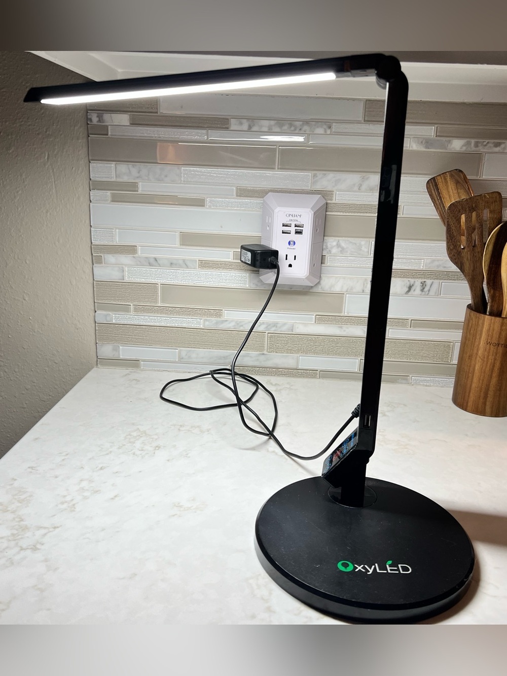 OxyLED LED Desk Lamp – Adjustable Touch Control Lamp with USB Charging Port